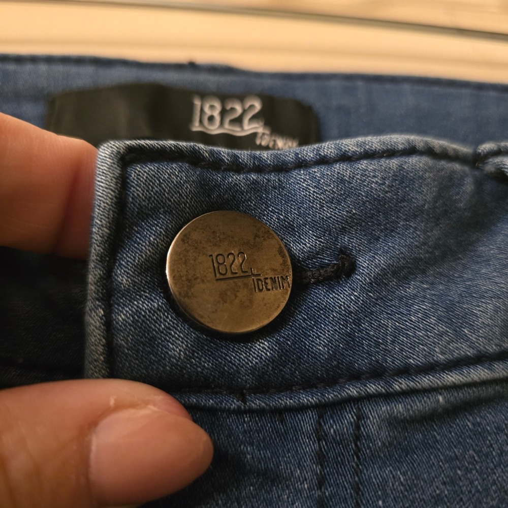 1822 Denim Womens High Rise Skinny Jeans Medium‎ Wash Blue Stretch Denim - Picture 7 of 7